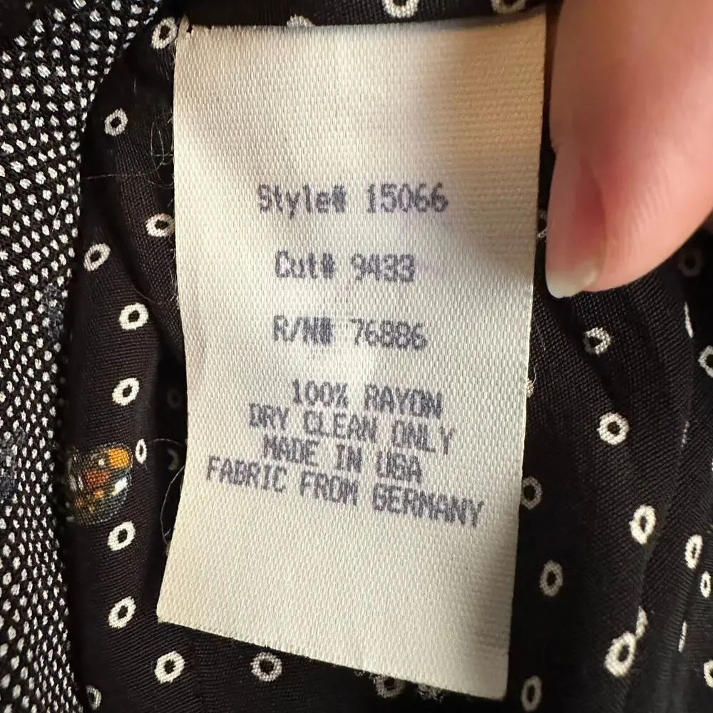 Vintage Dorothy Schoelen Womens Brass Instrument Print Blazer Music Teacher Sz S